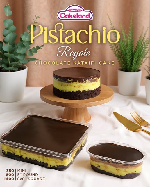 Pistachio Royale Chocolate Kataifi Cake