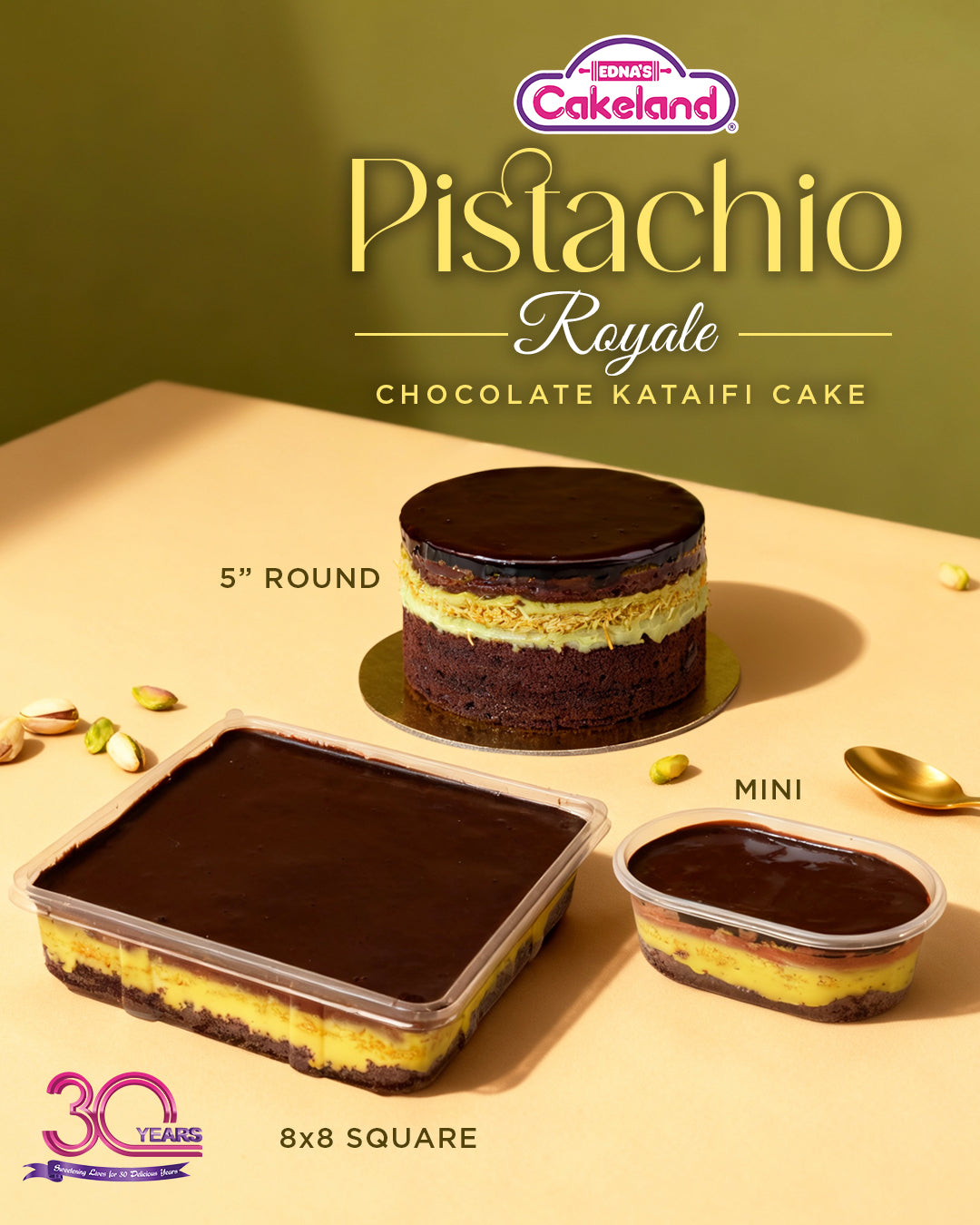 Pistachio Royale Chocolate Kataifi Cake