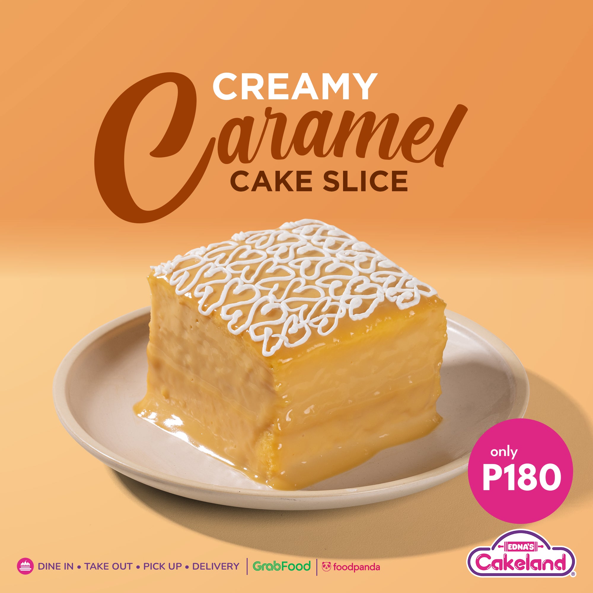 CREAMY CARAMEL CAKE SLICE